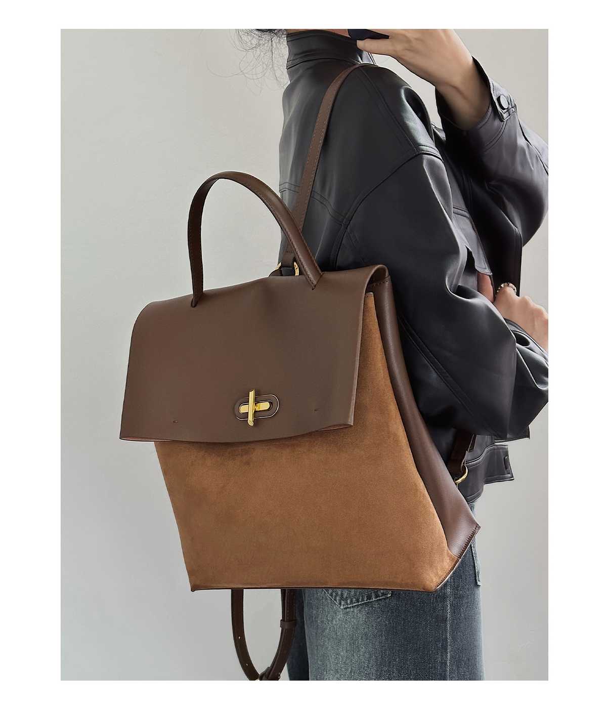 ビジネスバッグ レディース 上品な二層構造マルチスタイルバックパック