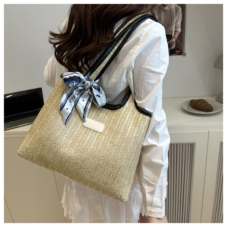 ビジネスバッグ レディース 華麗リボン付き 編み込みトートバッグ