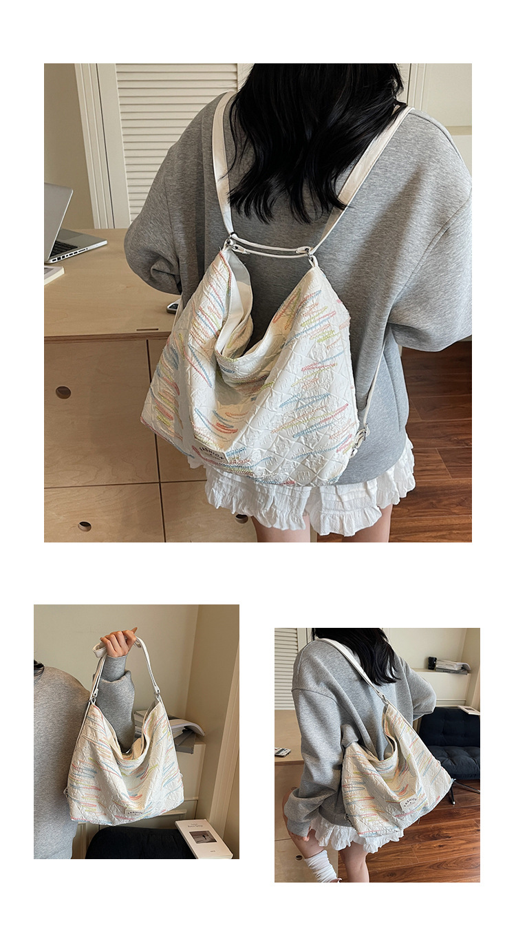 ビジネスバッグ レディース キルティング刺繍入り多機能ショルダー