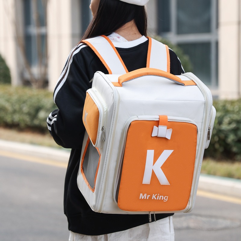 猫キャリーバッグ 拡張メッシュ付き猫用リュック型キャリーバッグ