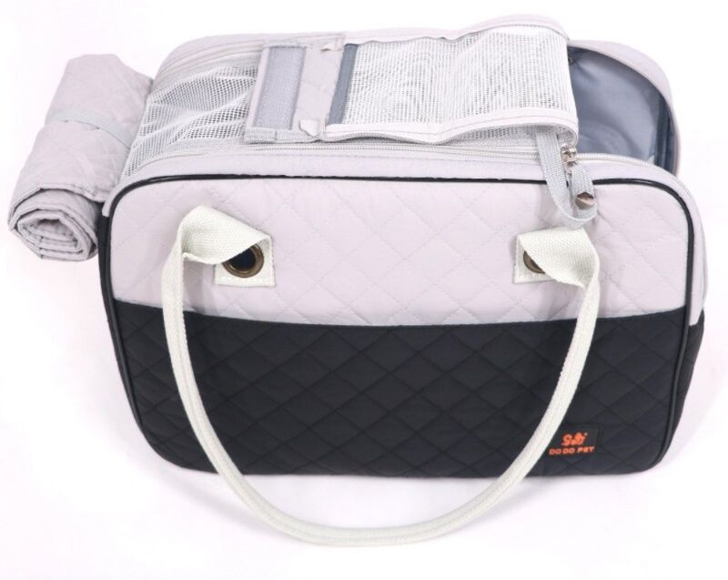 猫キャリーバッグ 通気性抜群キルティングデザイン猫用トートバッグ