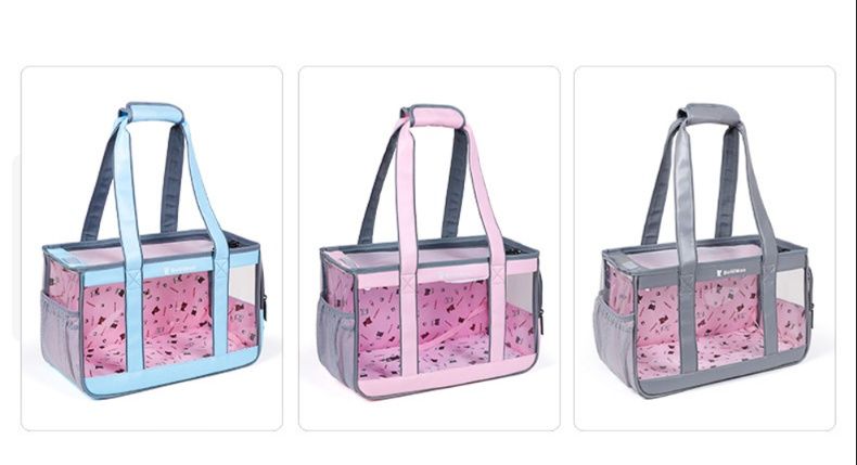 猫キャリーバッグ 透明窓付き通気性抜群ソフトタイプ猫用お出かけバッグ