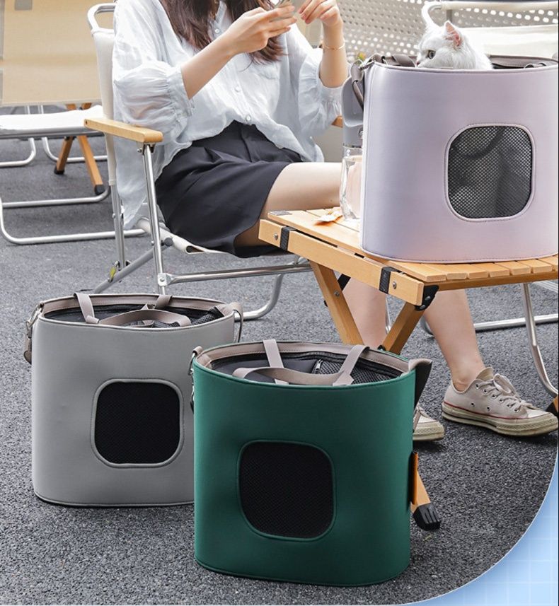 猫キャリーバッグ 通気性抜群折りたたみ式猫用肩掛け移動鞄