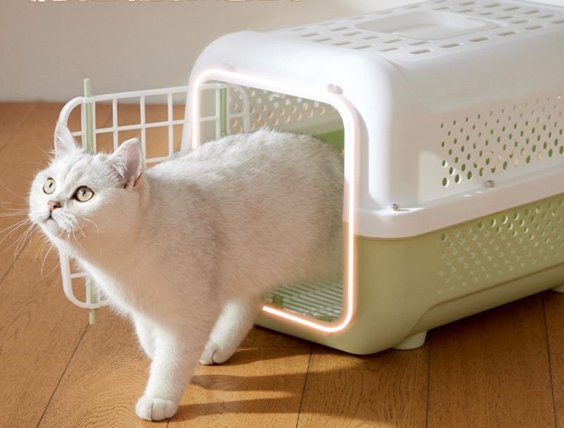 猫キャリーバッグ 大型猫対応ワイド入口ハードキャリーバッグ