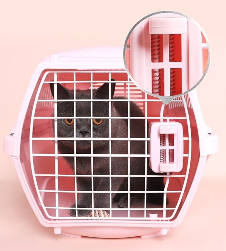 猫キャリーバッグ 二重ロック式硬質航空機対応ペット運搬ケース