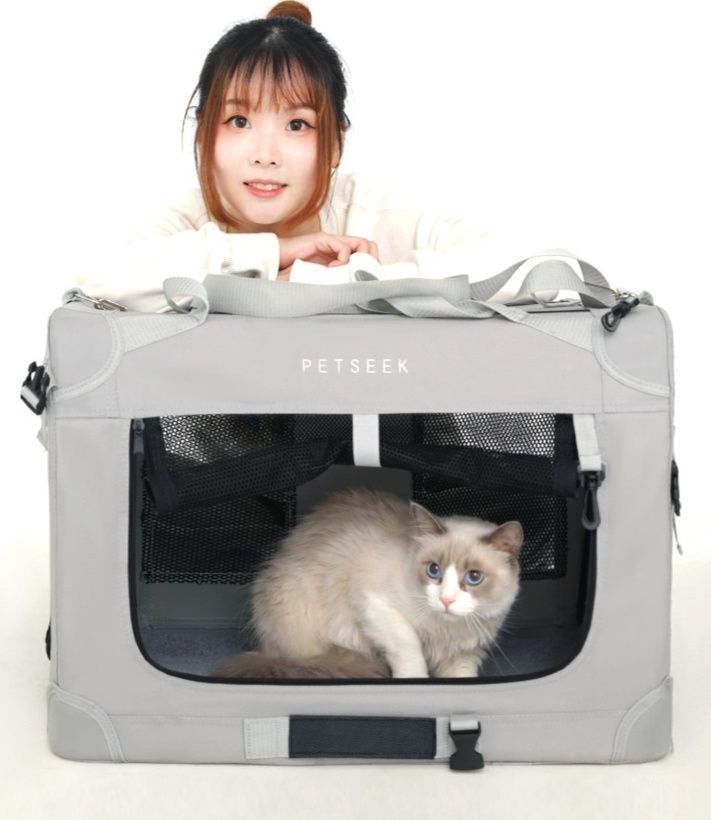 猫キャリーバッグ 折りたたみ式多頭飼い対応ソフトキャリーハウス