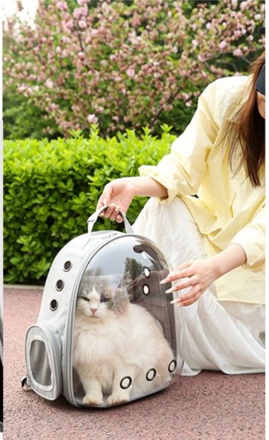 猫キャリーバッグ 透明ドーム型拡張式猫キャリーバッグリュック