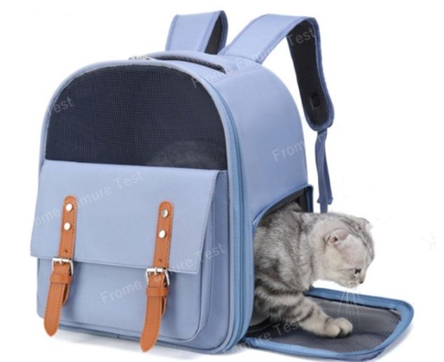 猫キャリーバッグ 猫犬用お出かけリュック型ペットキャリー通気メッシュ