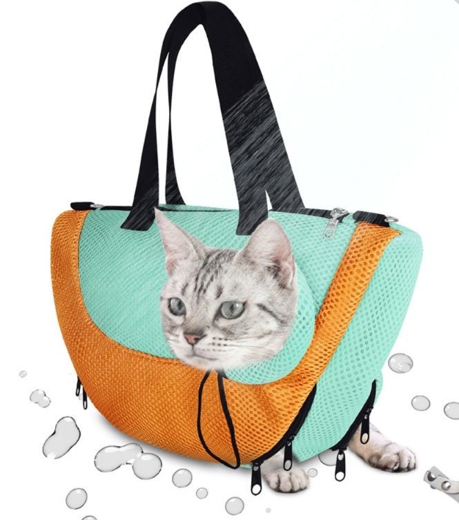 通気性抜群メッシュ素材の猫用手提げ猫キャリーバッグ
