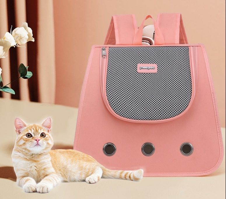  大型メッシュ窓付きソフトリュック猫キャリーバッグ
