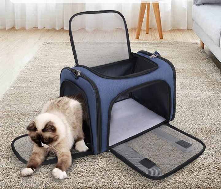 猫キャリーバッグ 折りたたみ式ソフト猫キャリーバッグ三面通気設計