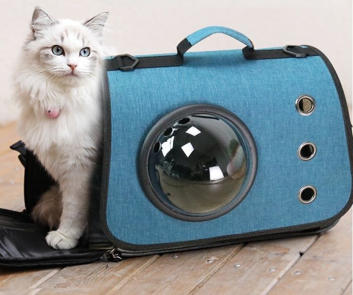 猫キャリーバッグ 丸窓付き通気性抜群の猫用ショルダーキャリーバッグ