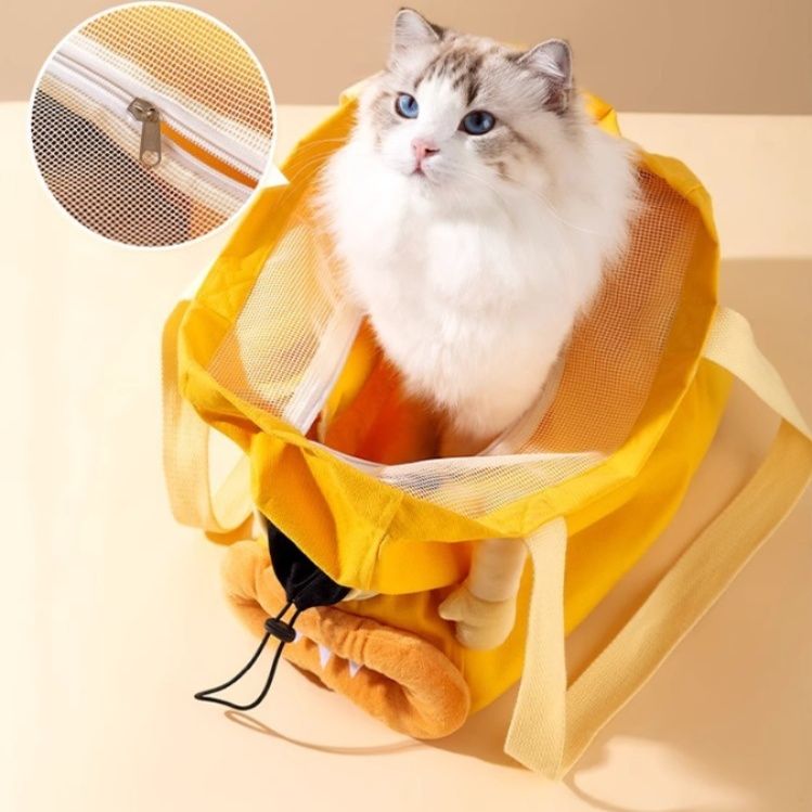 猫キャリーバッグ 多機能メッシュ猫用手提げ・背負いキャリーバッグ
