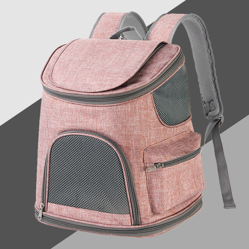 猫キャリーバッグ 通気性抜群メッシュ窓付き猫用背負い型キャリー