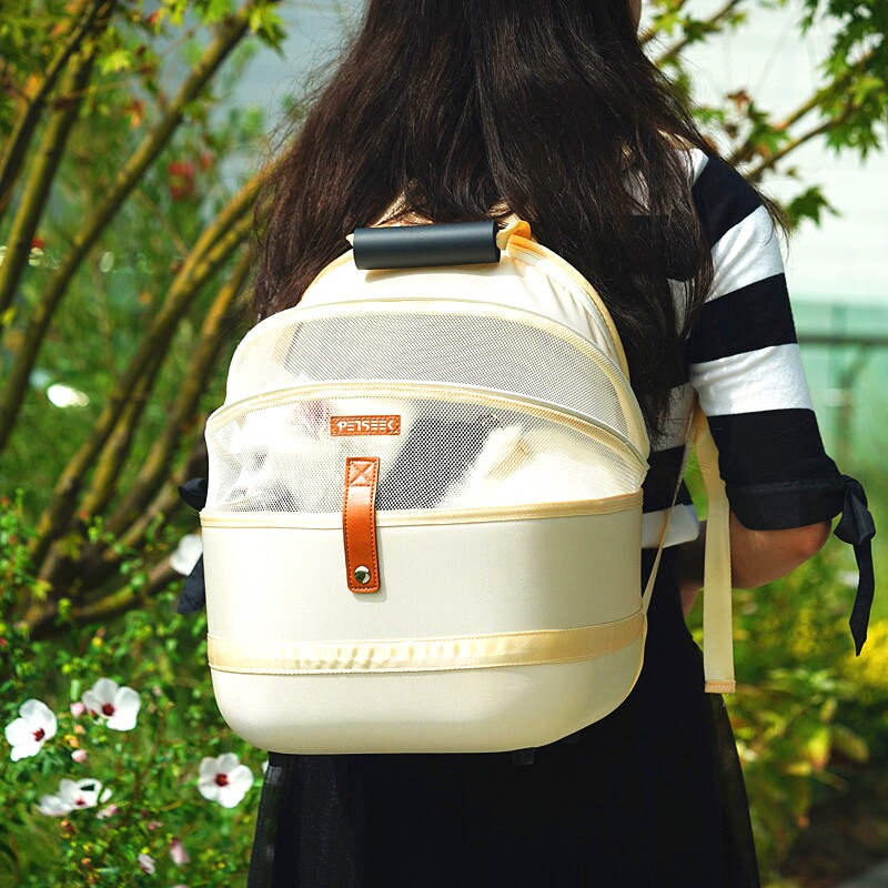 猫キャリーバッグ 通気窓付き背負い型猫キャリーバッグ