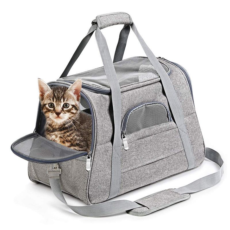 猫キャリーバッグ 通気メッシュ付き多機能猫キャリーバッグショルダー