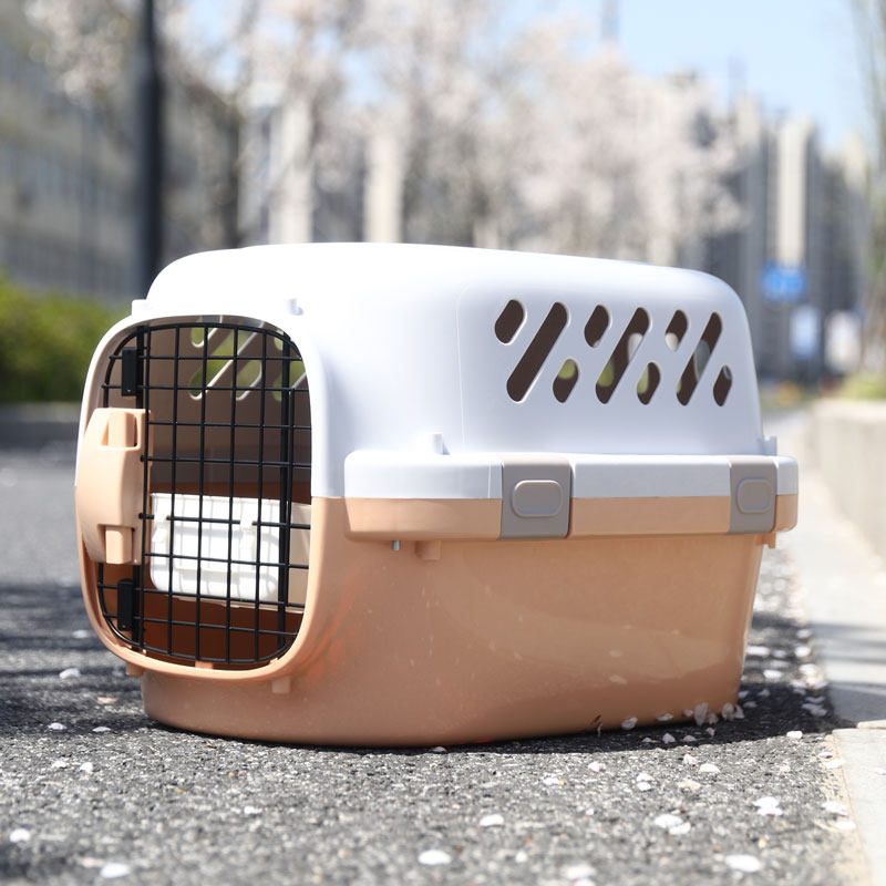 猫キャリーバッグ 通気性抜群ハード素材ペット運搬用キャリー