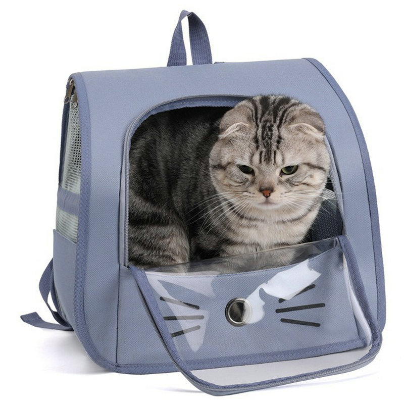 猫キャリーバッグ 猫顔デザイン透明窓付きペット用リュック