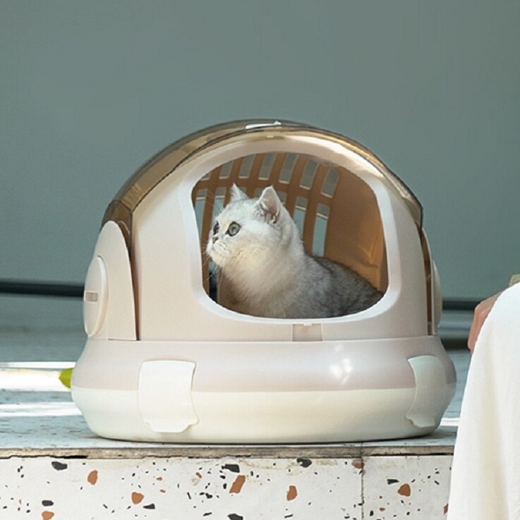 猫キャリーバッグ 宇宙船型ドーム型猫用ハードキャリーバッグ