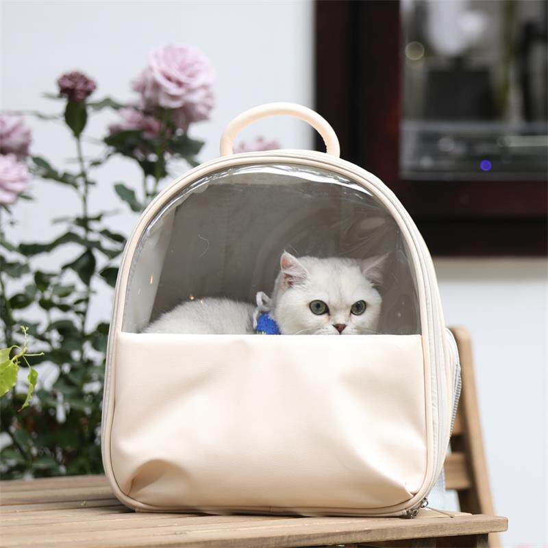 猫キャリーバッグ 透明窓付き猫用背負い式移動鞄