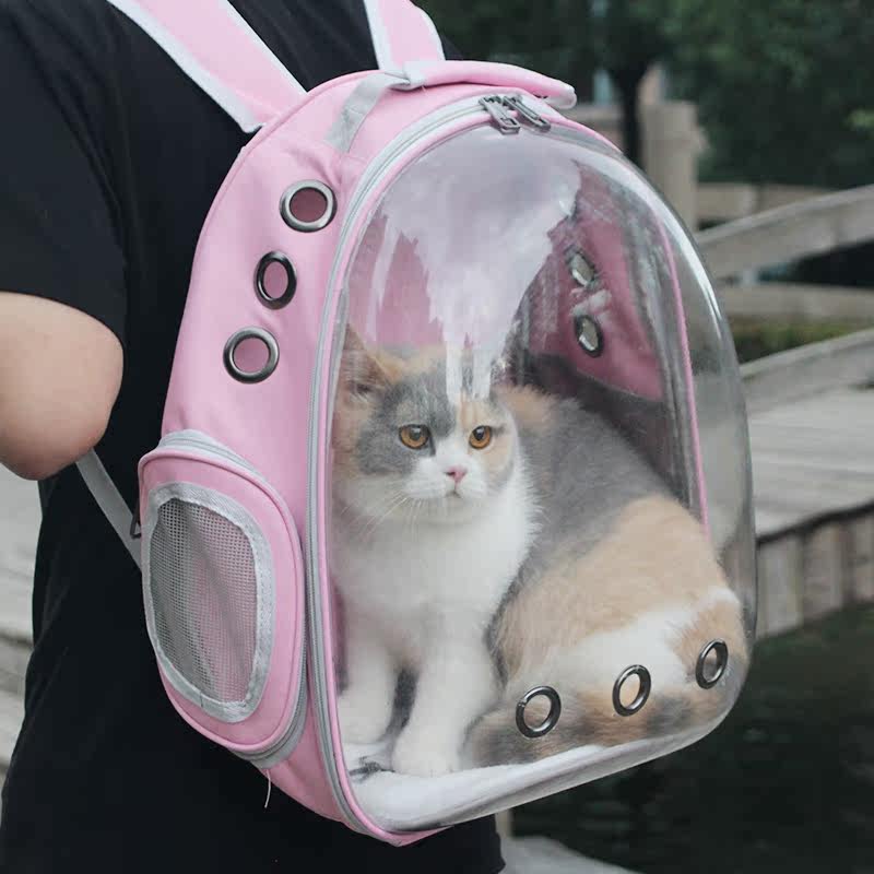 猫キャリーバッグ 透明ドーム型宇宙船風猫用リュックキャリー