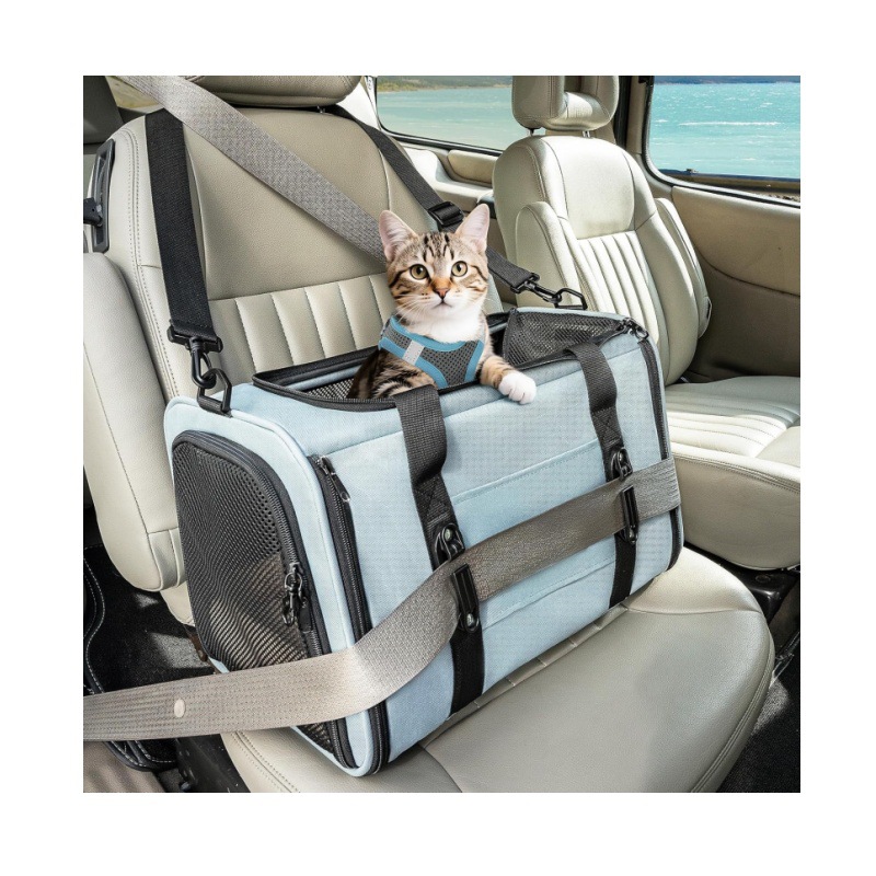 猫キャリーバッグ 座席固定式シートベルト装着型猫用移動鞄