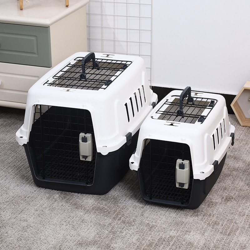 持ち運び頑丈ハードシェル猫キャリーバッグ上開き扉付き