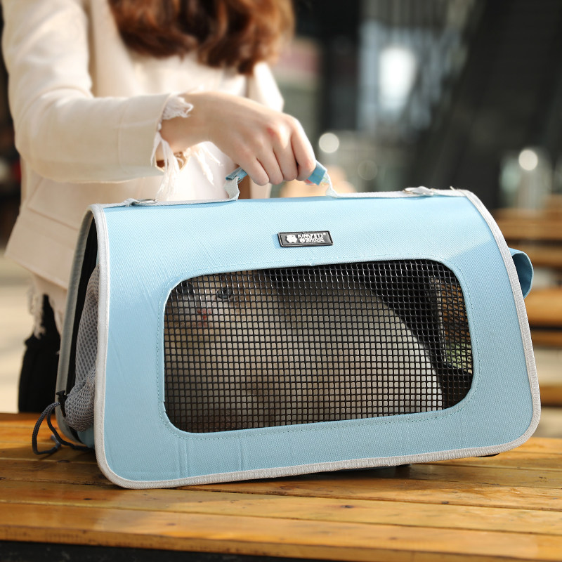 猫キャリーバッグ 通気性抜群メッシュ窓付き猫用ソフトキャリーバッグ