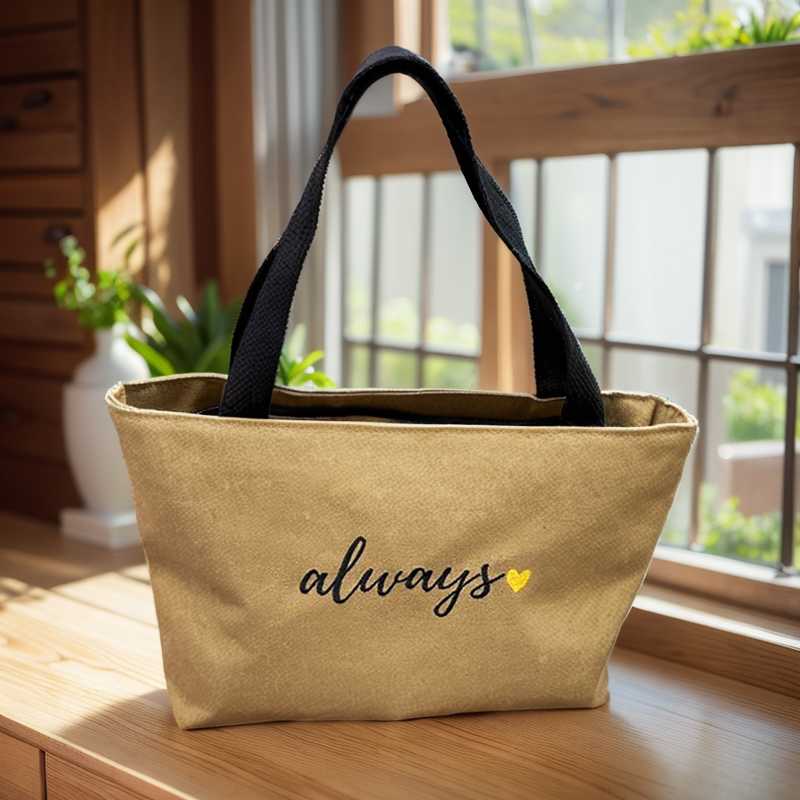 キャリー オン バッグ クマ刺繍とメッセージ入りトートバッグ