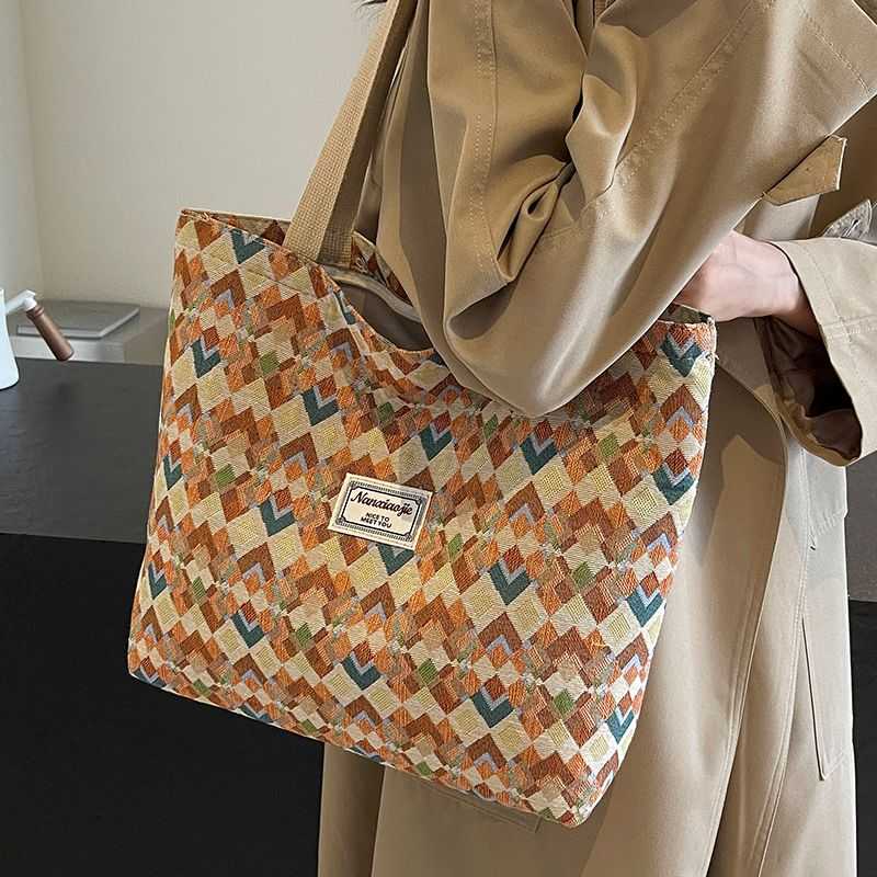 キャリーオンバックレトロ幾何学模様キャリーオンバッグ