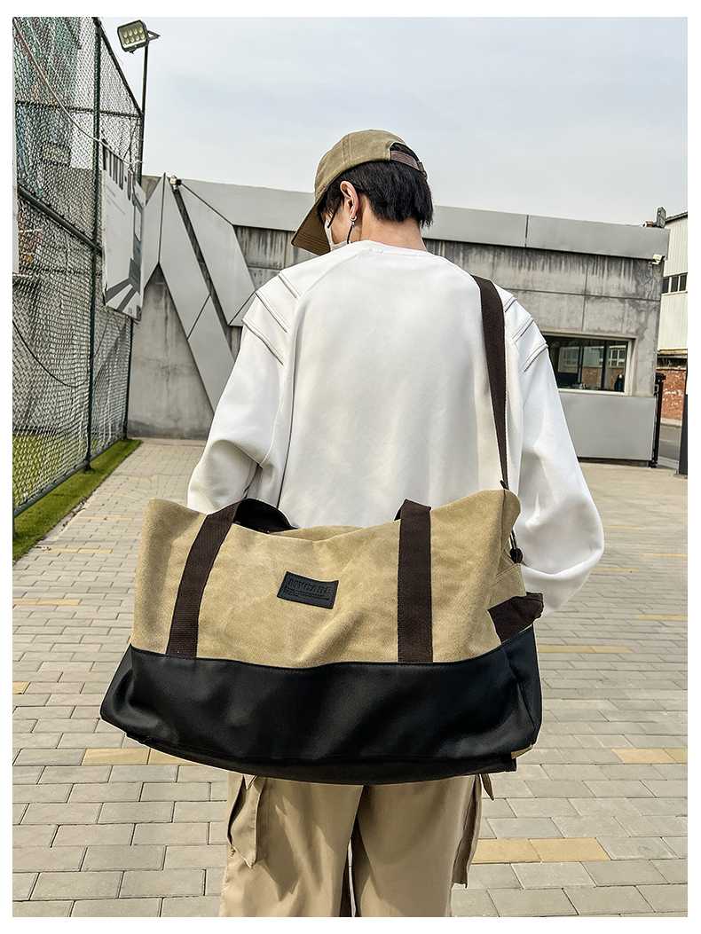 キャリーオンバッグ シンプル二層デザインボストンバッグ