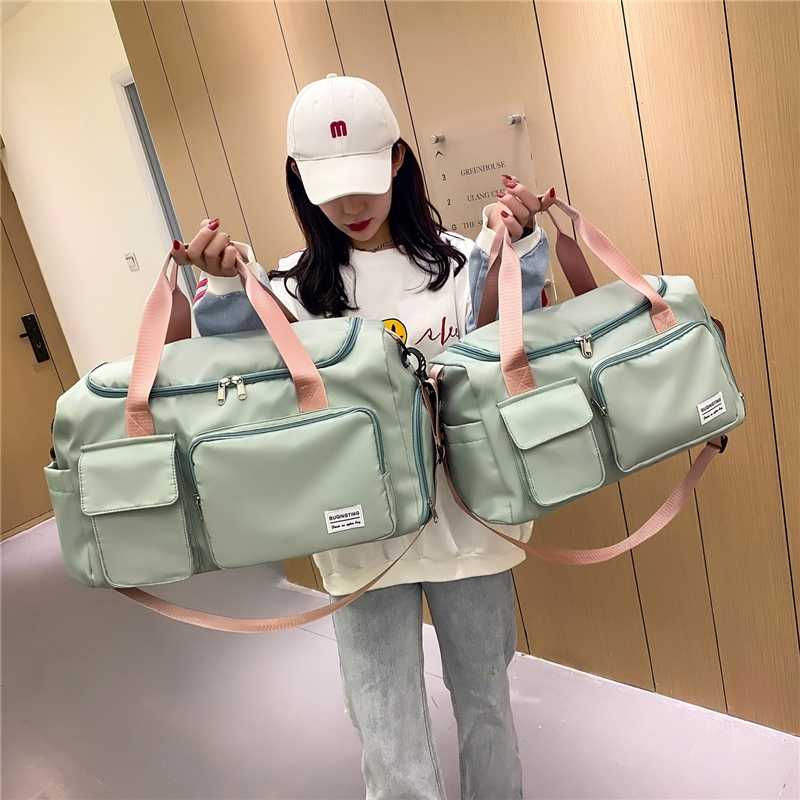 キャリーオンバッグ 多機能ポケット付き旅行ボストンバッグ