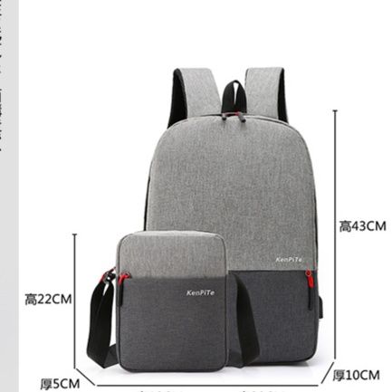 キャリーオンバッグ 男女兼用大容量多機能リュック付属ポーチ付