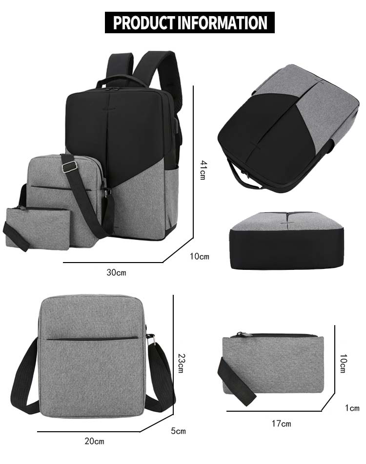 キャリーオンバッグ 多機能ビジネスリュック三点セット大容量