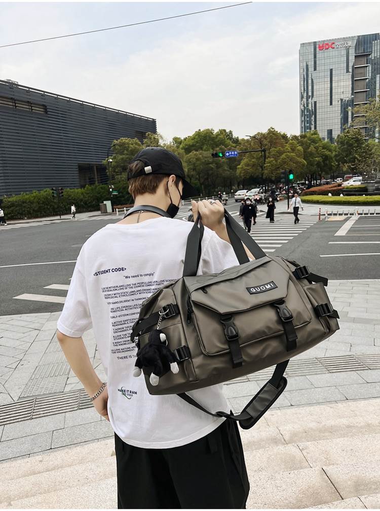 キャリーオンバッグ 多機能ポケット付き旅行用ボストンバッグ