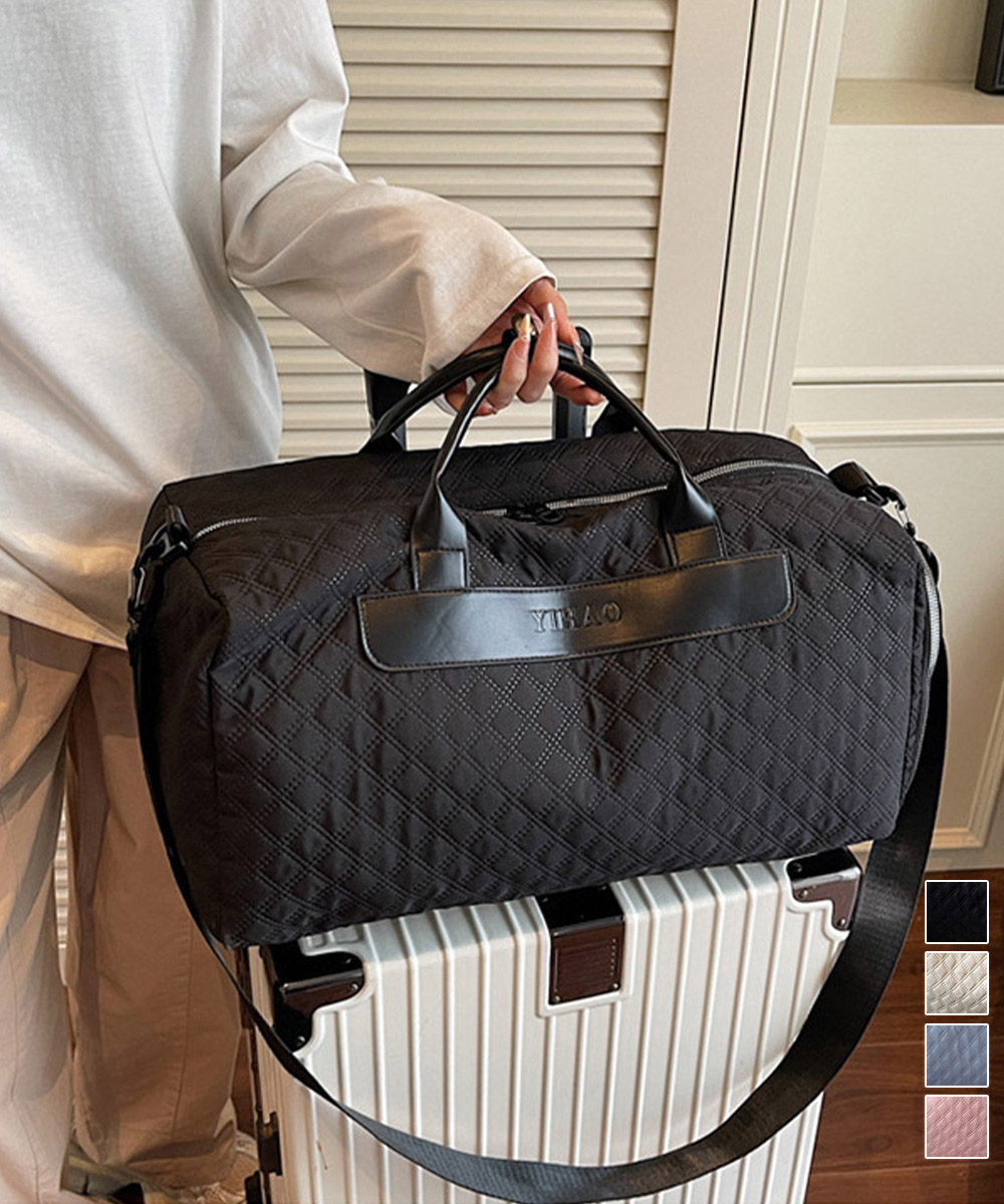 キャリーオンバッグ キルティング キャリーオンボストンバッグ 大容量 機内持込対応