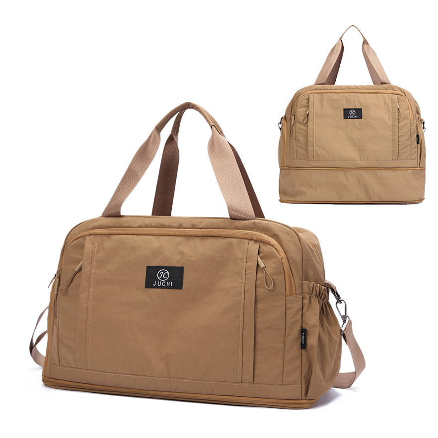 キャリーオンバッグ 多機能ポケット付き二層式ボストンバッグ