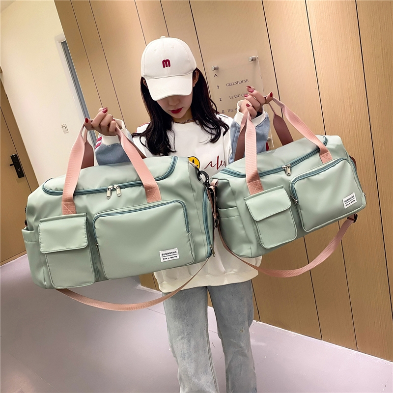 キャリーオンバッグ 多機能ポケット付き旅行ボストンバッグ