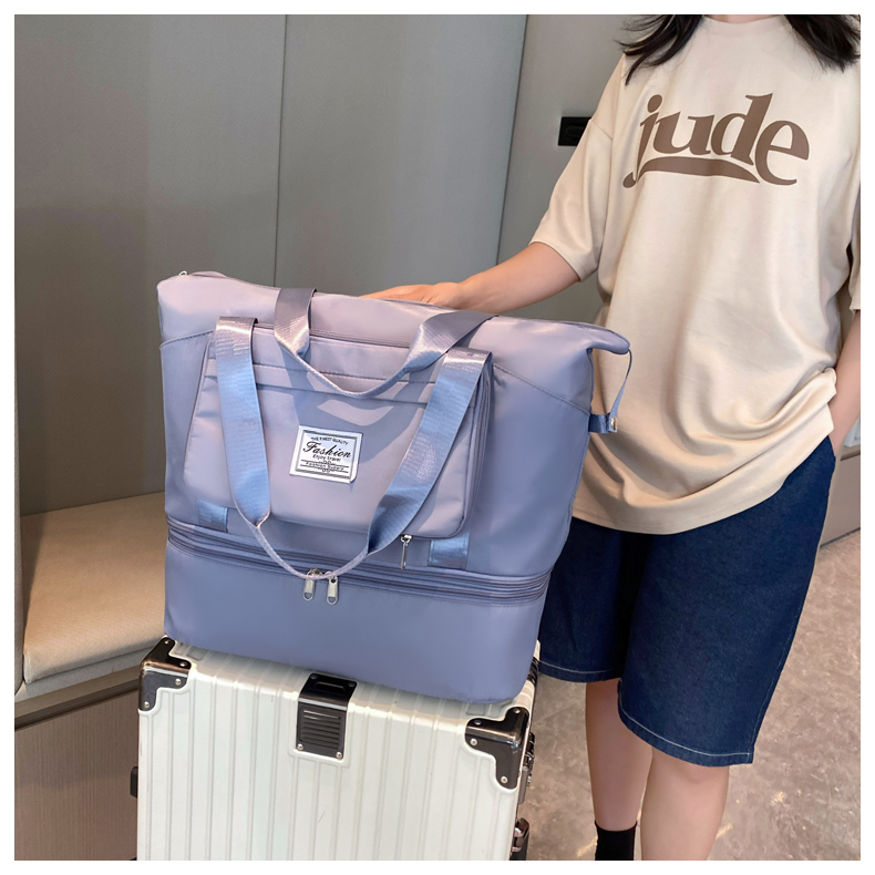 キャリーオンバッグ 二層式大容量旅行トートバッグ