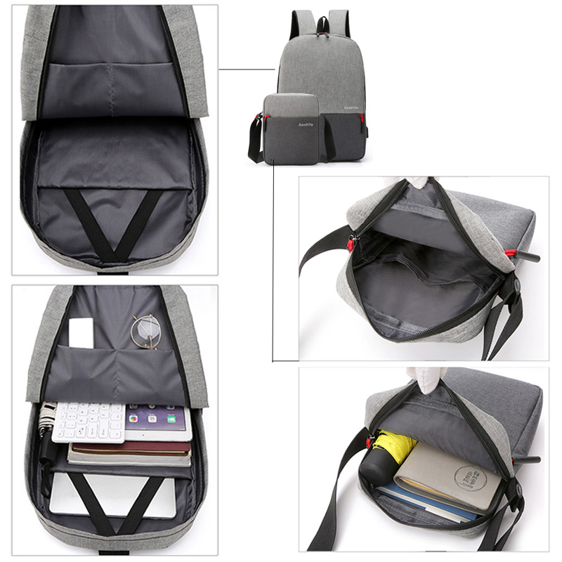 キャリーオンバッグ 男女兼用大容量多機能リュック付属ポーチ付