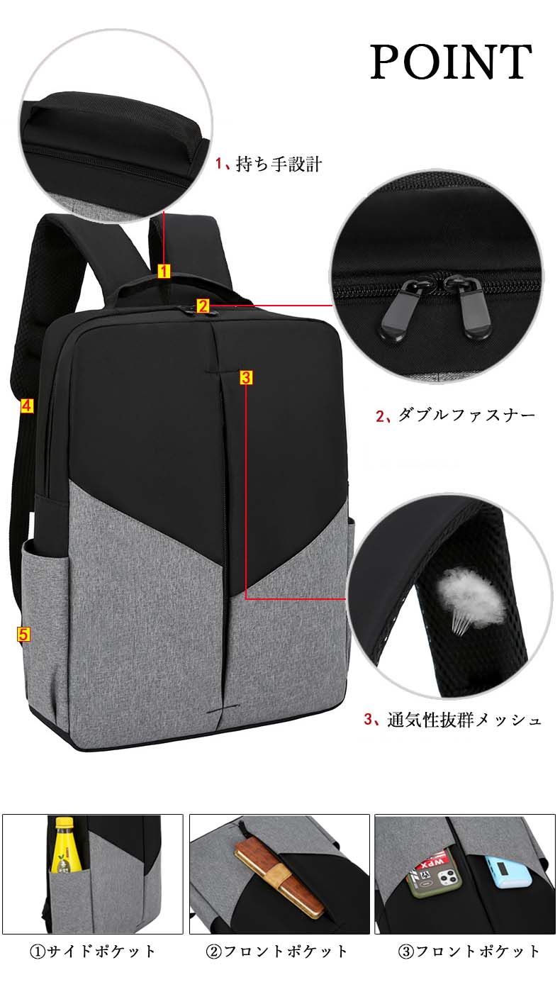 キャリーオンバッグ 多機能ビジネスリュック三点セット大容量