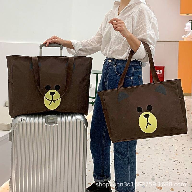 キャリーオンバッグ くまさん顔の大容量トートバッグ