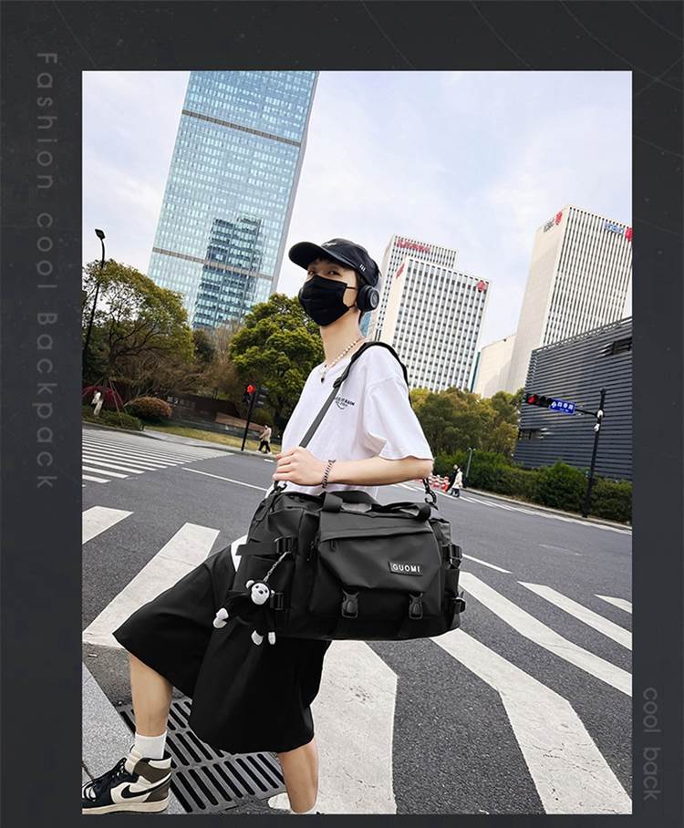 キャリーオンバッグ 多機能ポケット付き旅行用ボストンバッグ