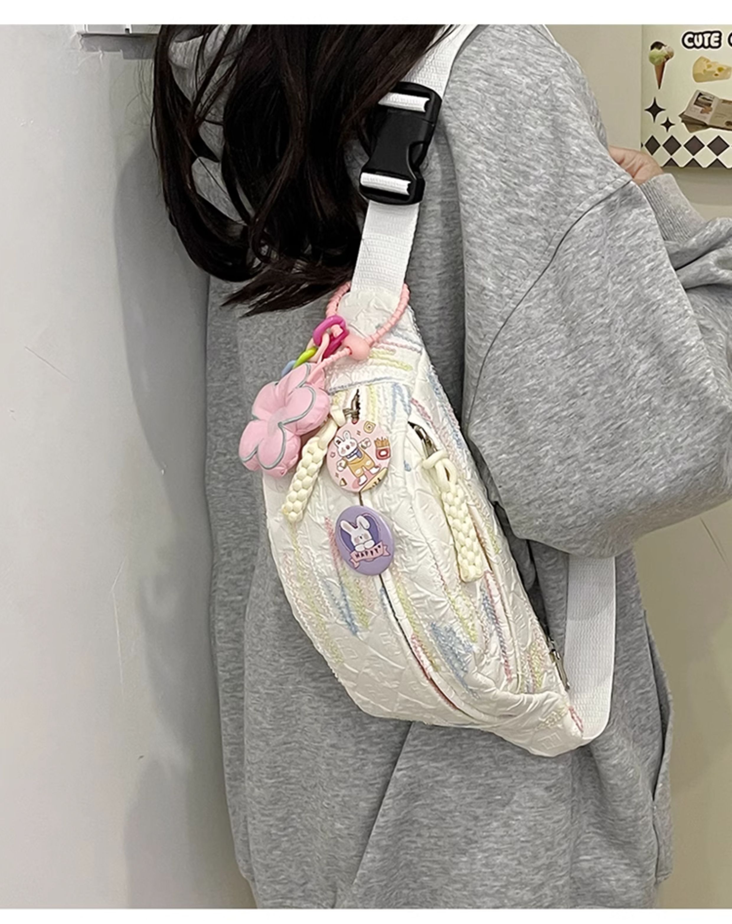 ボディバッグ 夢見るお花チャームボディーバッグ