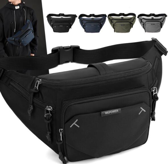 メンズ撥水ウエストバッグ多機能ボディバッグ