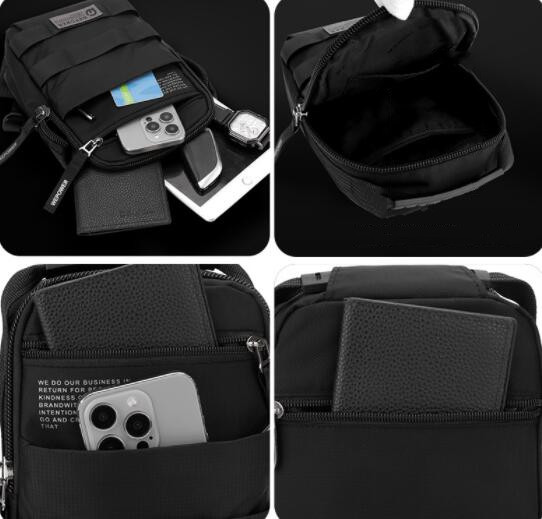 男性用撥水加工斜めがけボディバッグ