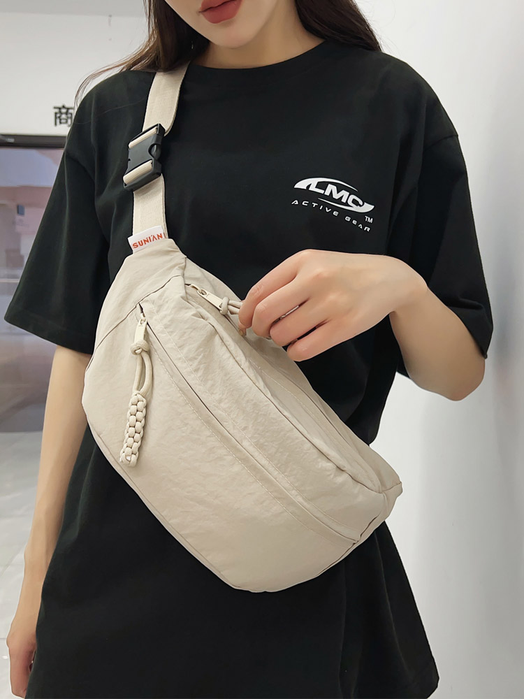 ボディバッグ 編み飾り付き 斜め掛けボディバッグ