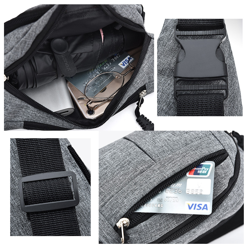 軽量防水ボディバッグ ウエストバッグ 男女兼用