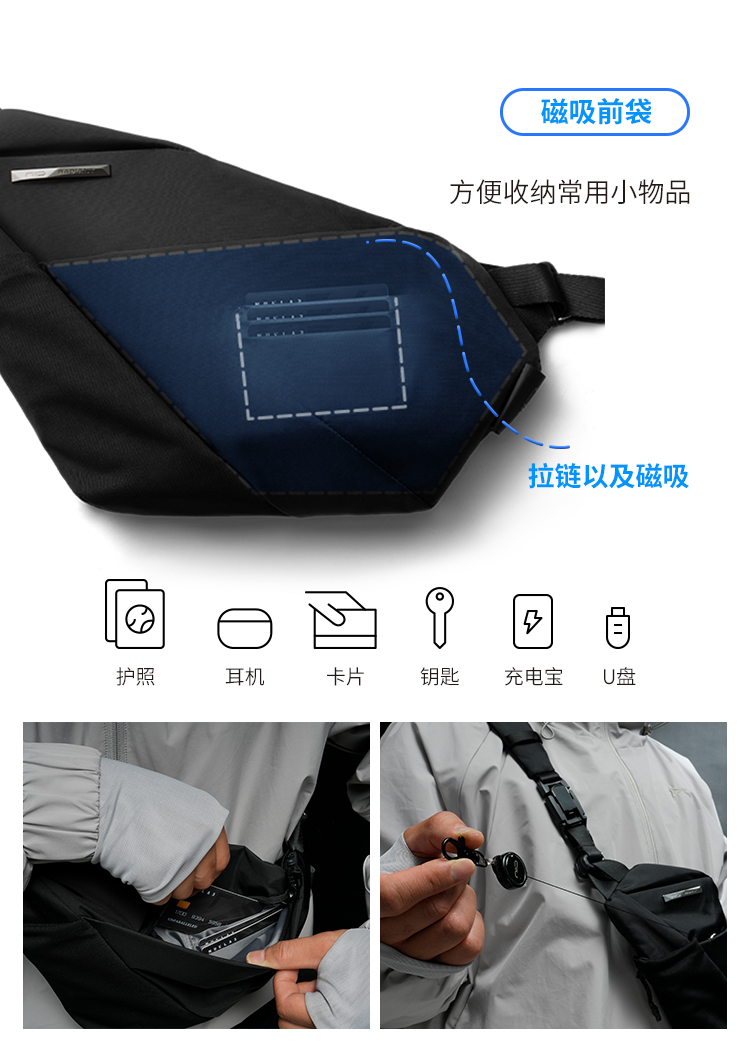 ボディバッグ 軽薄貼身 旅行者用ボディバッグ