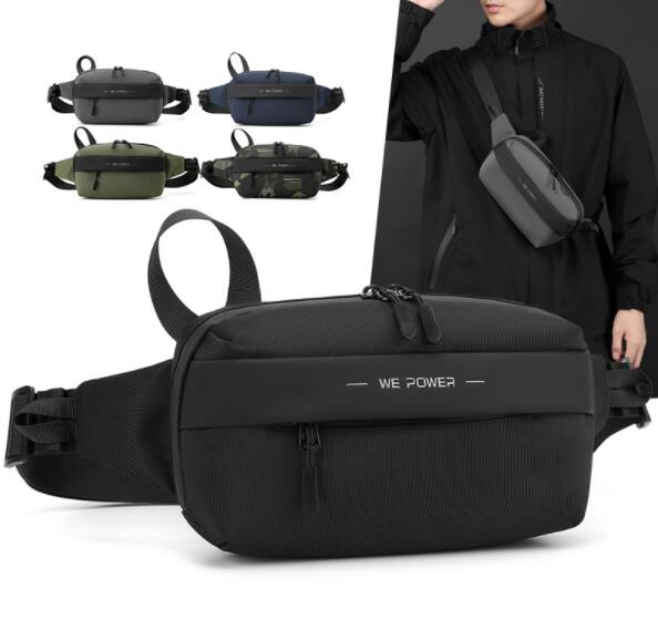 メンズ撥水加工ウエストボディバッグ斜めがけ